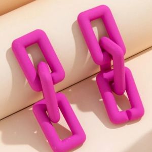 Geo Link Drop Earrings